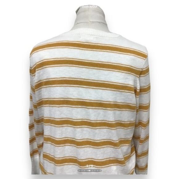 Maurice’s Women’s Open Front Striped Lightweight Slub Sweater Cardigan, size L - Picture 6 of 9
